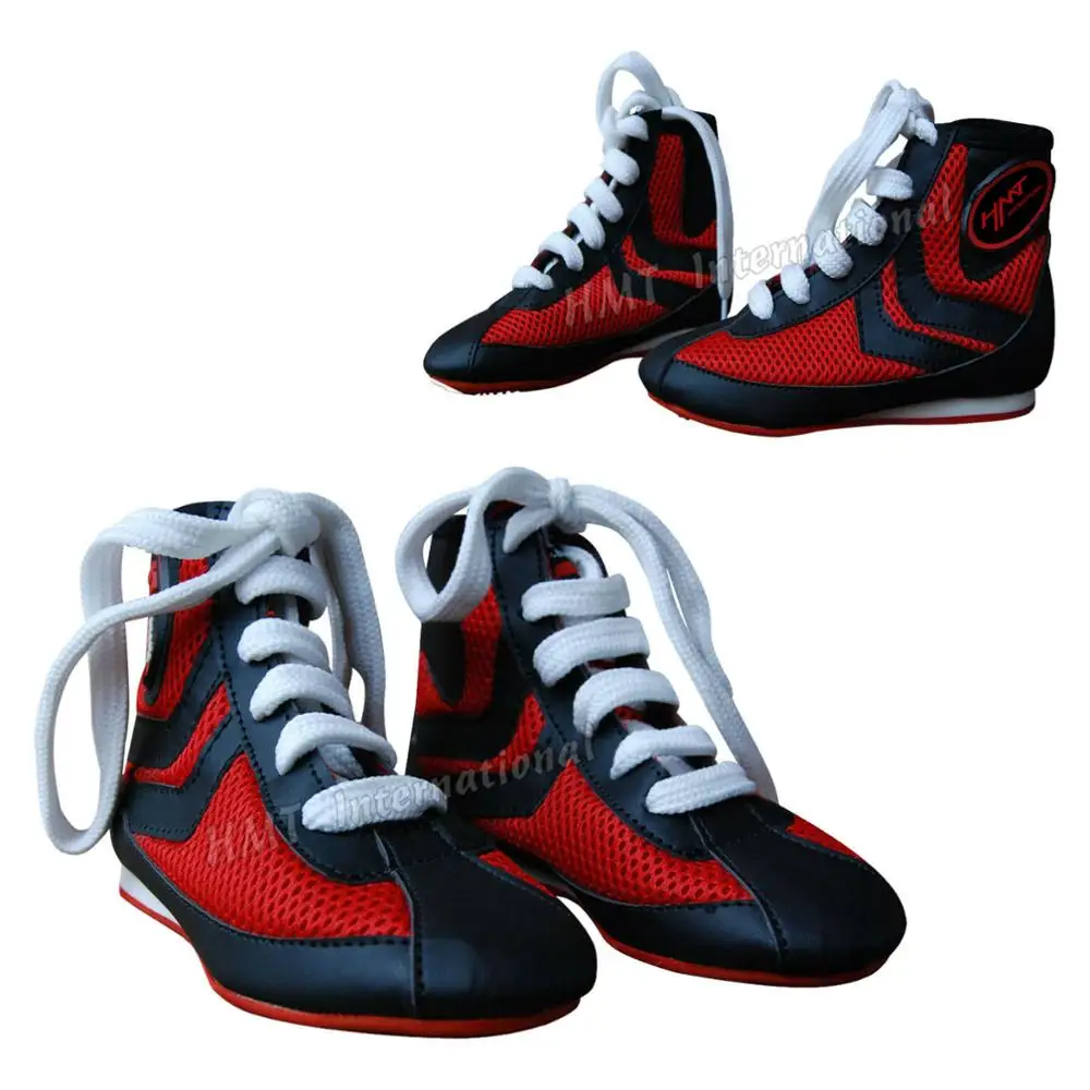 OEM Wholesale custom professional Leather & Mesh sport Taekwondo boots boxing shoes for men