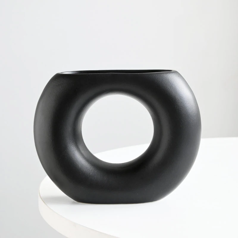 Beige Custom Porcelain White Ceramic Flower Vase Minimalist Modern Home Art Floor Vase Large Glass Home Decor