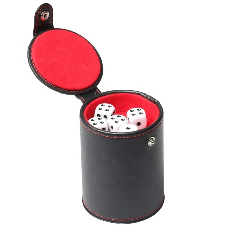 Oem Cheap Promotion Gift Leather Custom Logo Lid Dnd Dice Cup