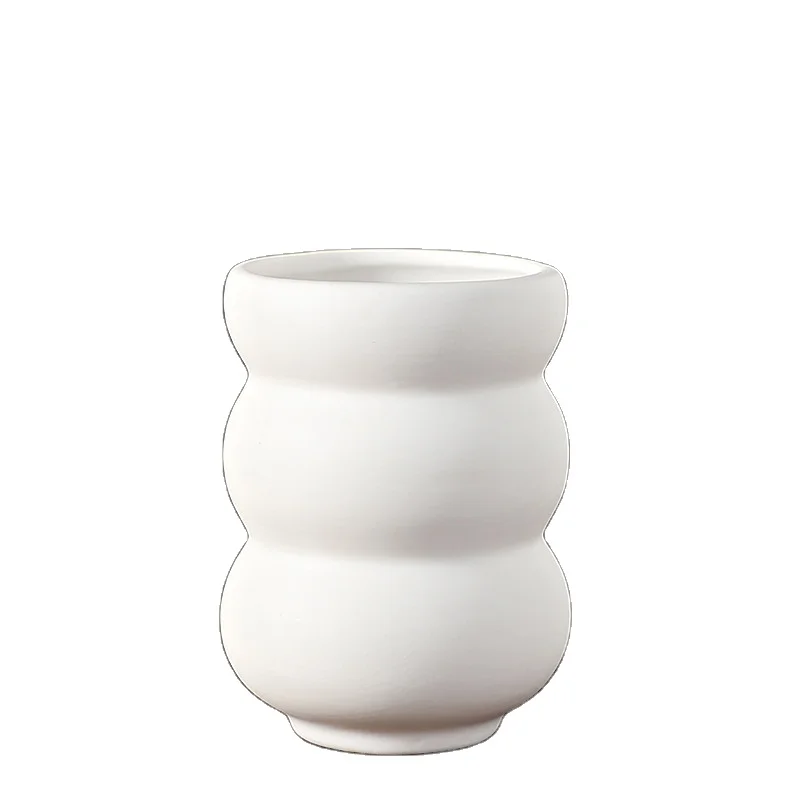2024 Hot selling cheap ceramic vase simple white flower vase hotel bedroom home decoration