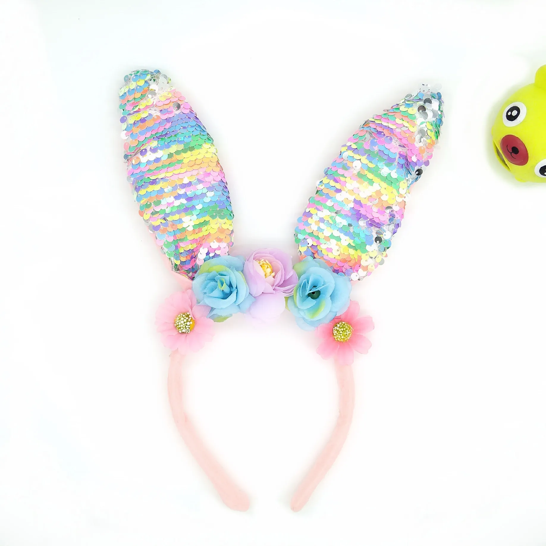 Christmas dress up headgear colorful scales rabbit ears cute flowers sequin headband