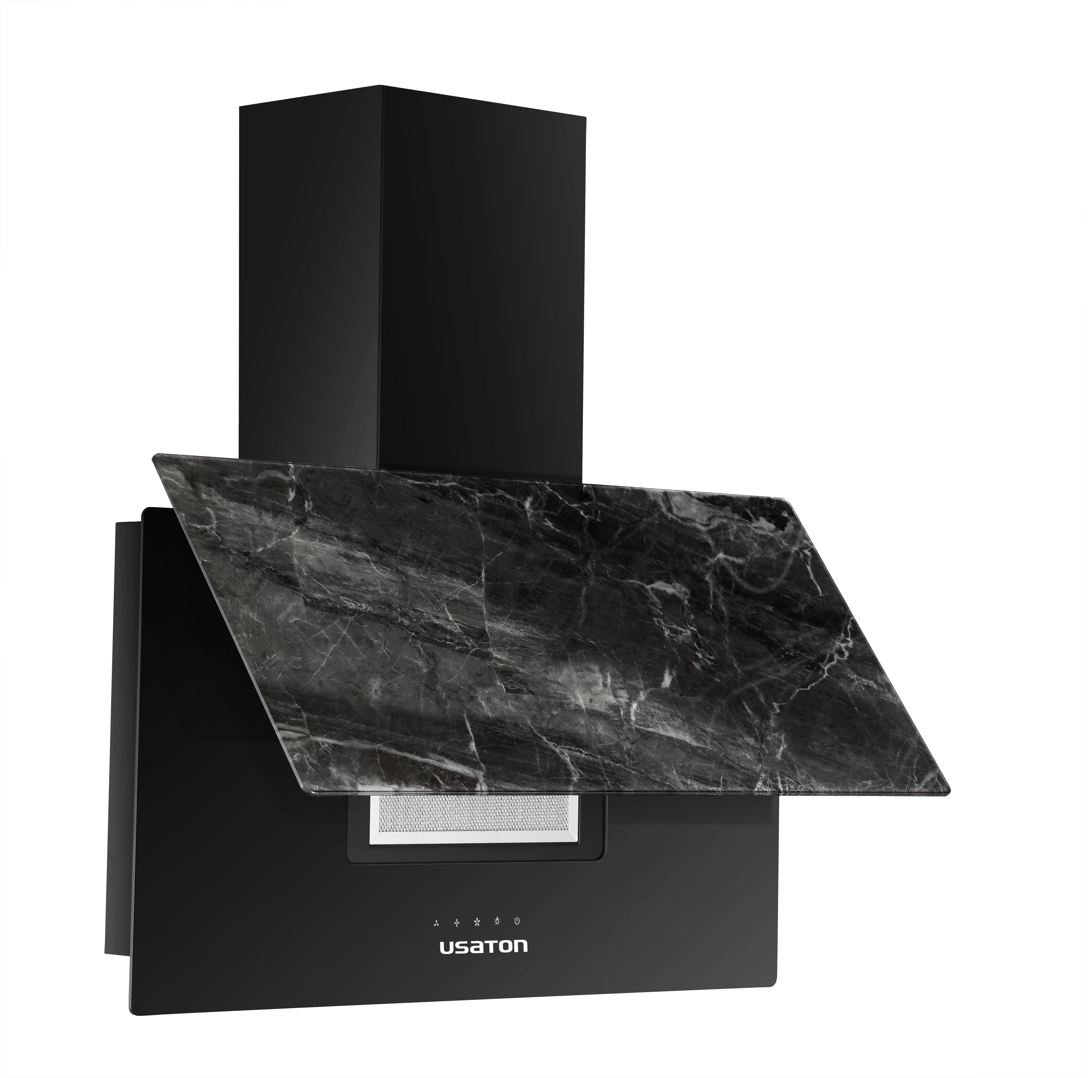 Factory wholesale unique vertical marble grain design commercial restaurant kitchen exhaust hood 90 cm