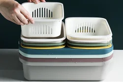 Fashionable Household Kitchen Tools  Multi-function Sink Strainer Fruit Vegetable Washing Bowl