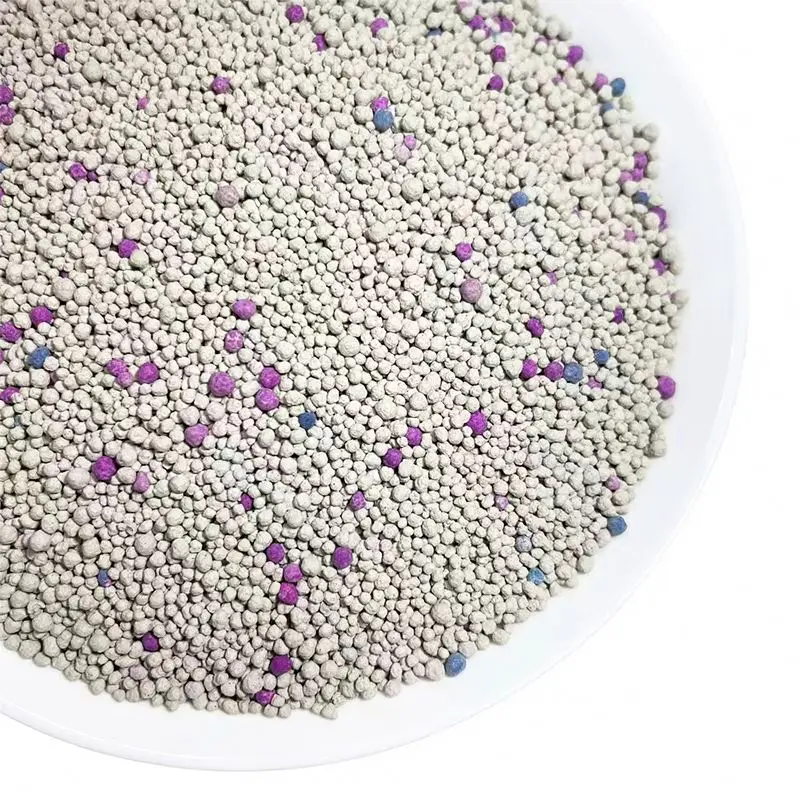 Cat Litter Factory OEM / ODM Lavender  Flavor Dust-Free Strong Clumping Ball Shaped Cleaning Natural Bentonite Cat Litter