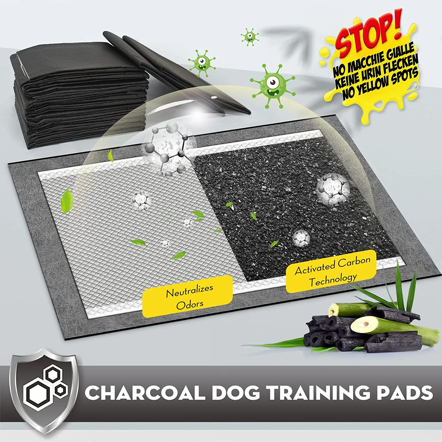 Bamboo Charcoal Urine Absorbent Dog Pee Pad Disposable Puppy Pet Training Pads