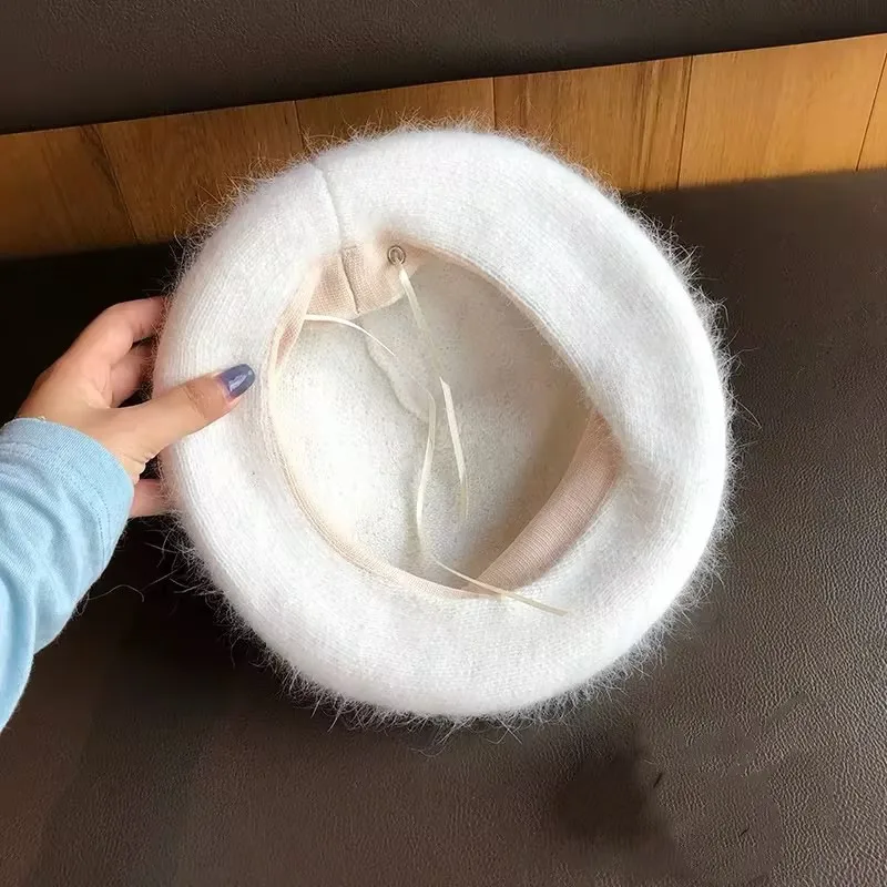 Wholesale Factory Black White Orange Beret Hat for Women Fashion Ladies Dressing Hat Classic Boina for Women