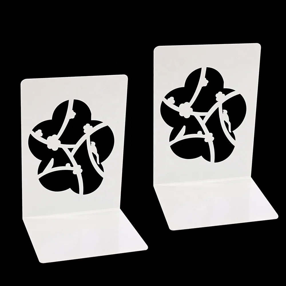 Custom School Office Heavy Duty Metal Bookends Steel Book Shelf Holder Universal Economy Library Desktop