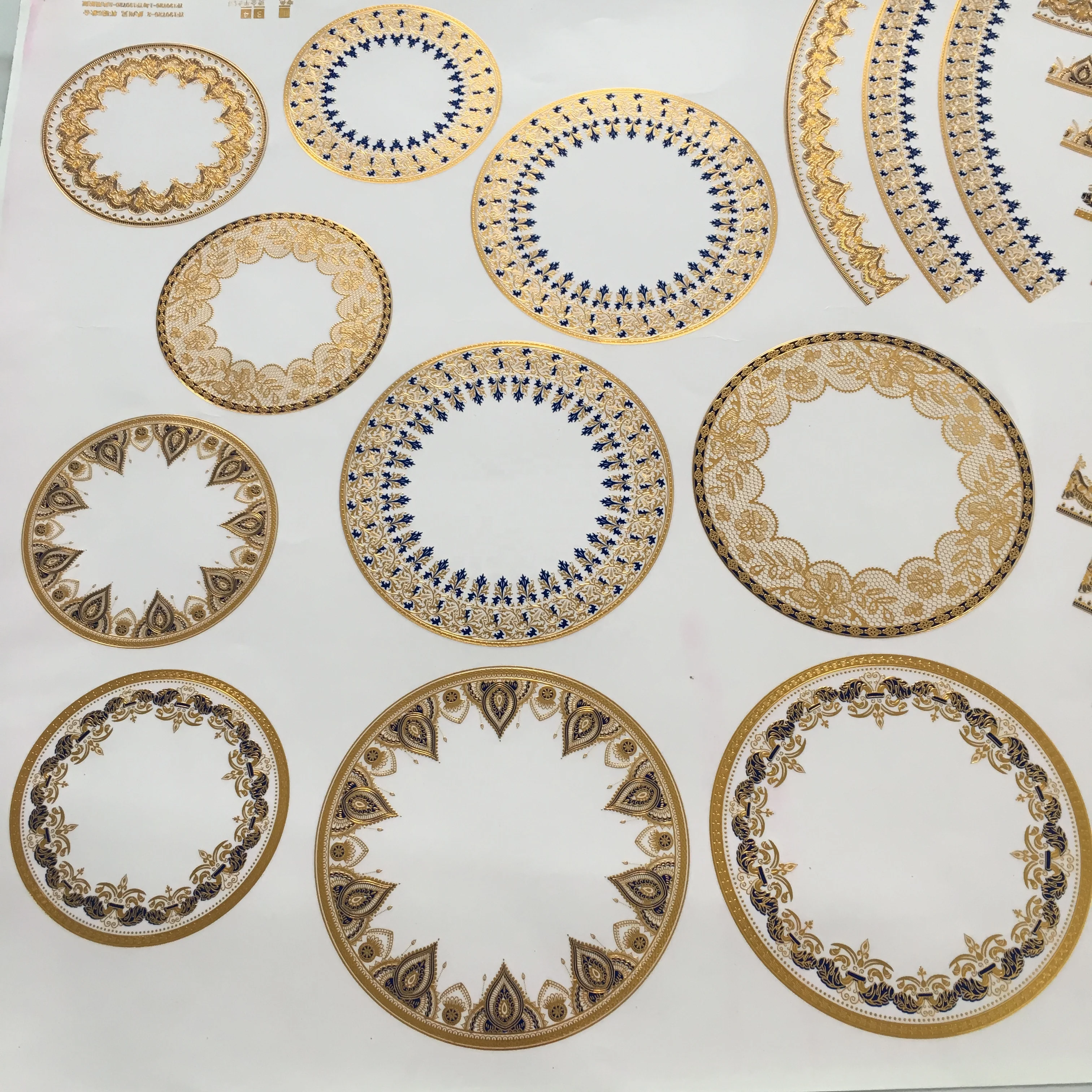 New Design Papel Custom Decal Maker Gold Printing Paper Water Transfer Paper Electroplating Decals Paper