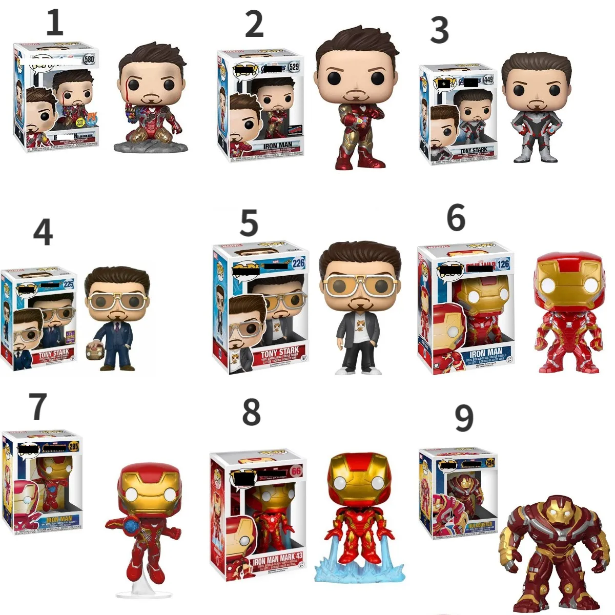 9 styles 10cm POP Tide Brand Funko Tony Marvel Iron PVC Vinyl Action Figure With Boxed