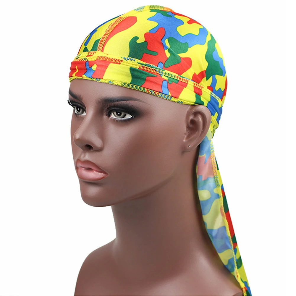 Wholesale 2020 hot sale camo silk durag fashion camouflage printed hair accessories custom logo designer durags