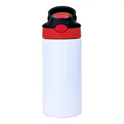 Wholesale 350MI Stainless Steel Insulated Kids Flip Top Straight Sublimation Blank White Water Bottles For Sublimation
