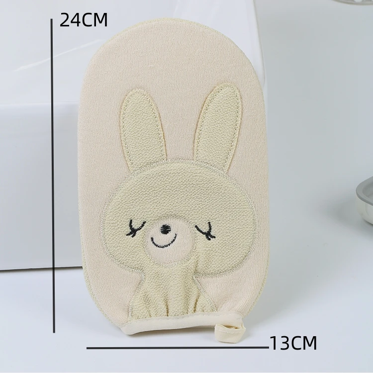 Best Seller Products 2024 Bath Sponge For Shower Dead Skin Remover Soft Gloves Animal Rabbit Shape Bath Sponge Mitts