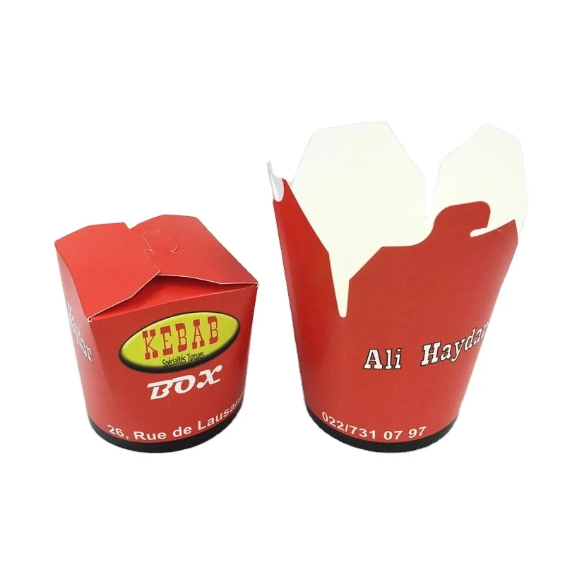 Круглая коробка для лапши с индивидуальным принтом хорошего качества, 16 унций, 26 унций, 32 унции, одноразовая бумажная жареная миска для риса, доставка на вынос