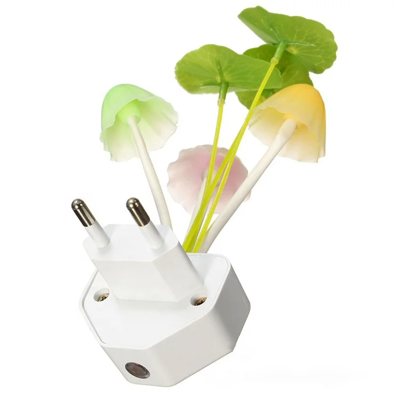 Plug in LED Auto Dusk to Dawn Sensor 0.5W Energy Saving Lamp Dream Nightlight Rose Flower Mushroom Night Lights for Bedroom