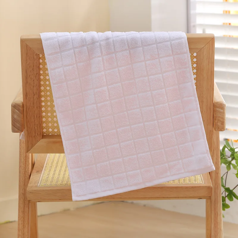 Luxury Soft Super Absorbent 100% Cotton Bath Towel Towel Plain Checkered Solid Color Face Towel For Home