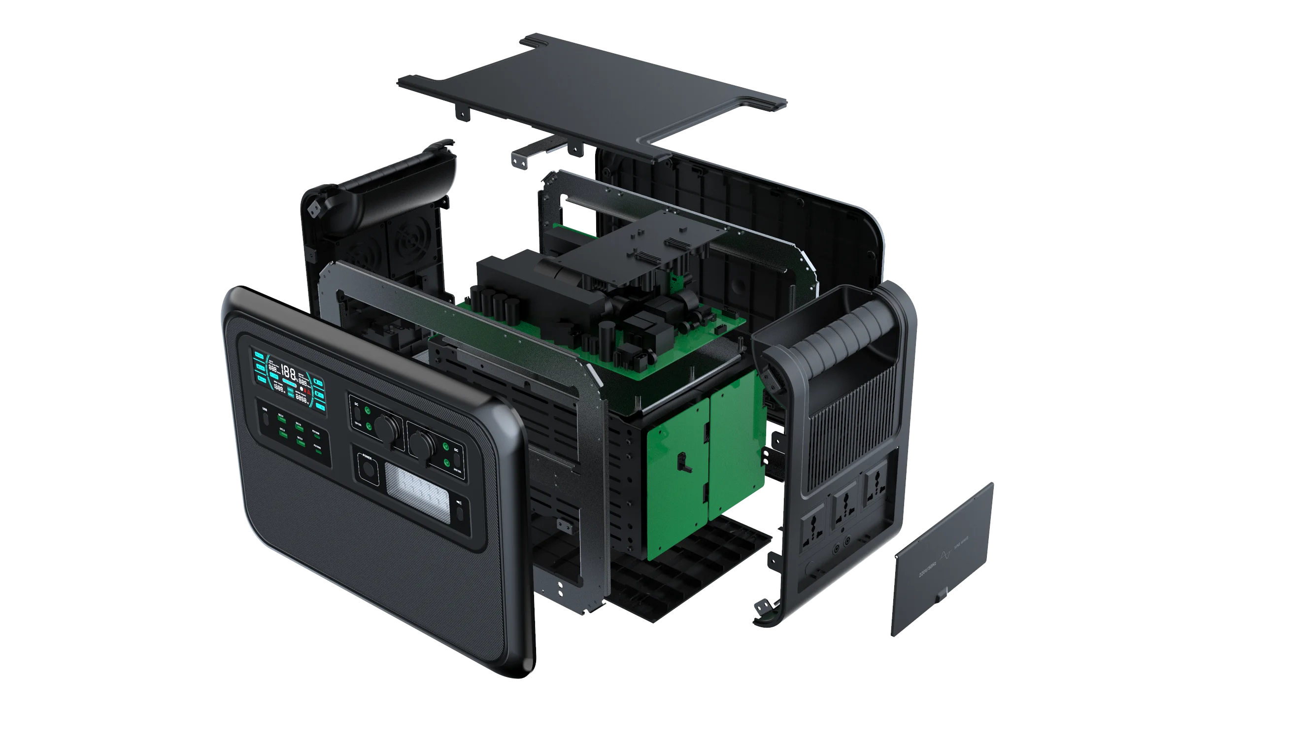 Lifepo4 Battery 2000W Portable Power Station Capacity 640000mAh Camping Outdoor Emergency Energy 220V Power Bank RV Batteries