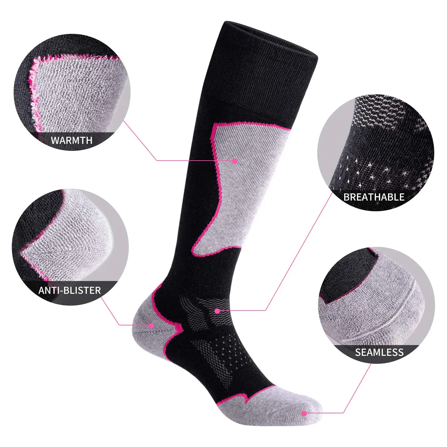 Ski Socks for Skiing Snowboarding Warm Winter Thermal Socks