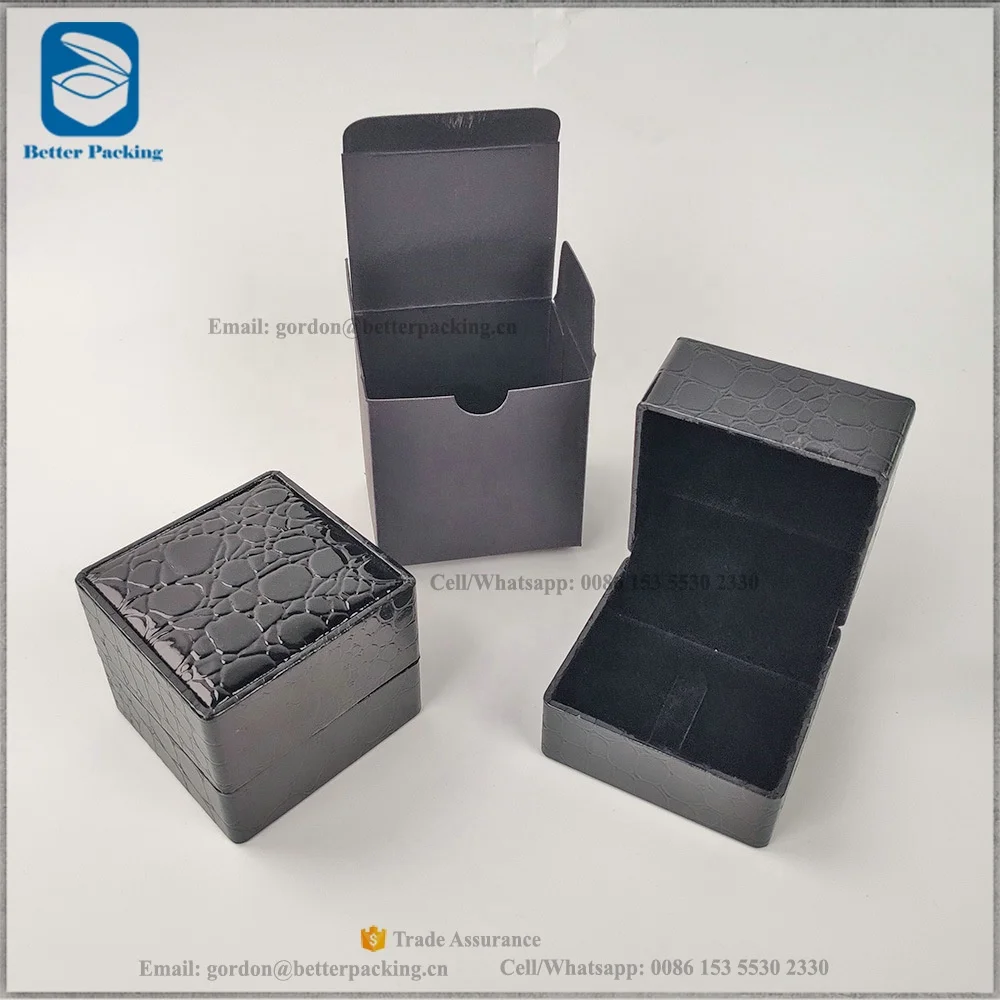 
JBS280R1 Dubai Hot Sale Black crocodile Faux Leather Jewellery Big Sizes Ring Box 