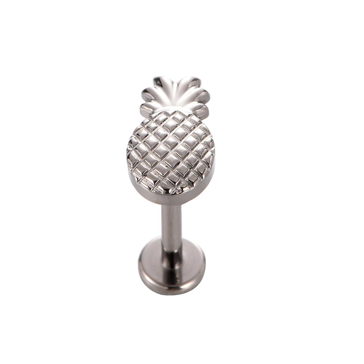 Fuxuan Jewelry G23 Titanium Piercings Pineapple Labret Ring Fashion Design Nose Ear Body Piercing Jewelry