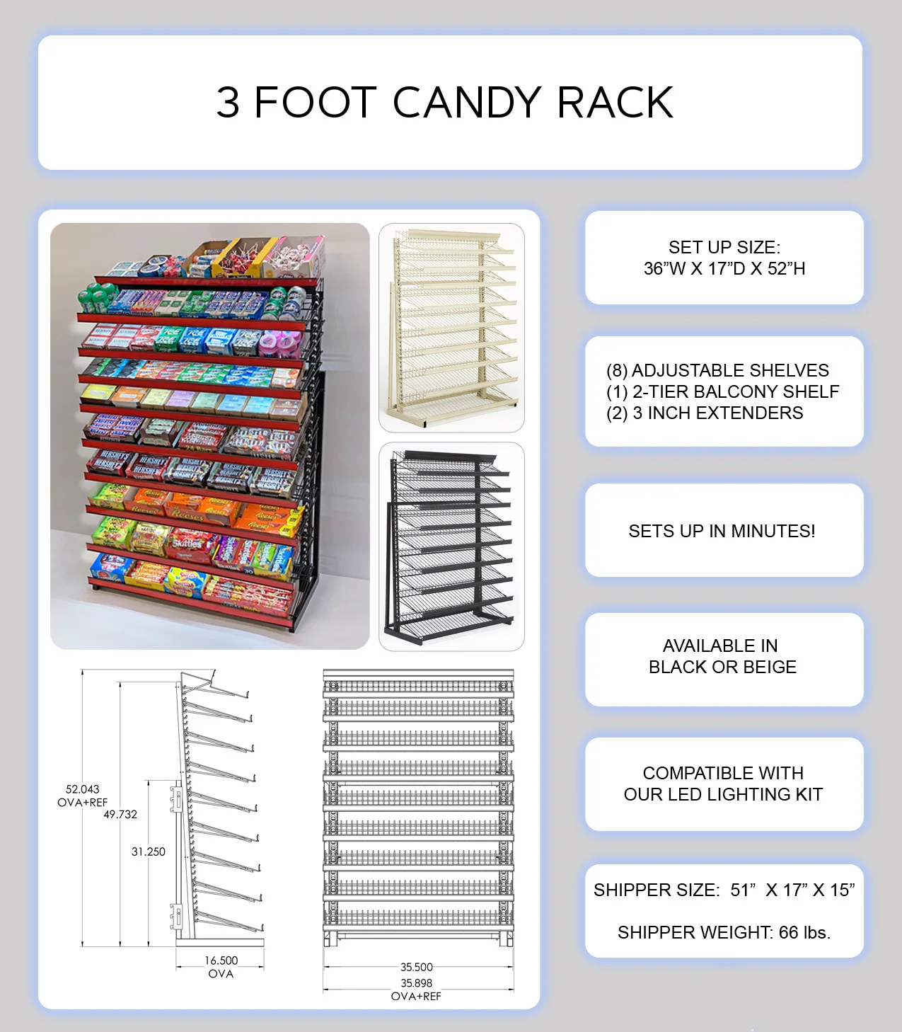 Modern Retail Candy Store Interior Display Fixtures Customized Candy Shop Display Showcase Candy Store Shelf