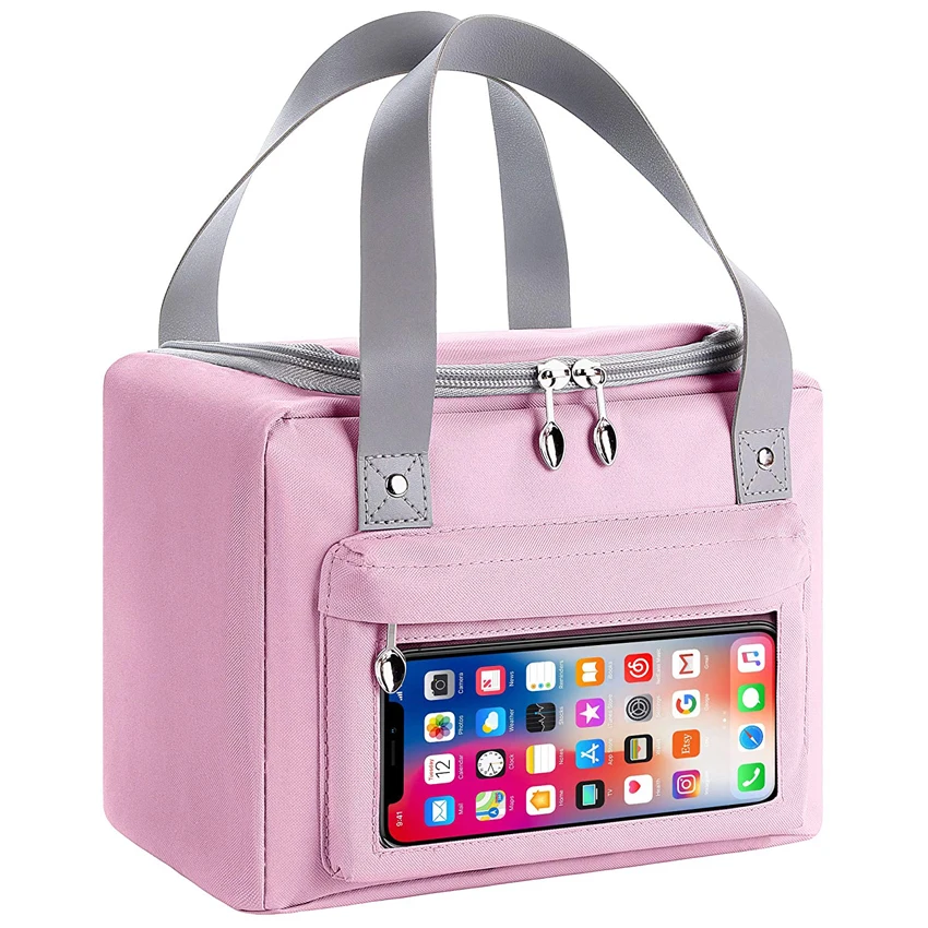 
Hot food foil insulated thermal bag colored high quality custom logo insulated bag Office Work Meal Prep lunch bag for women 