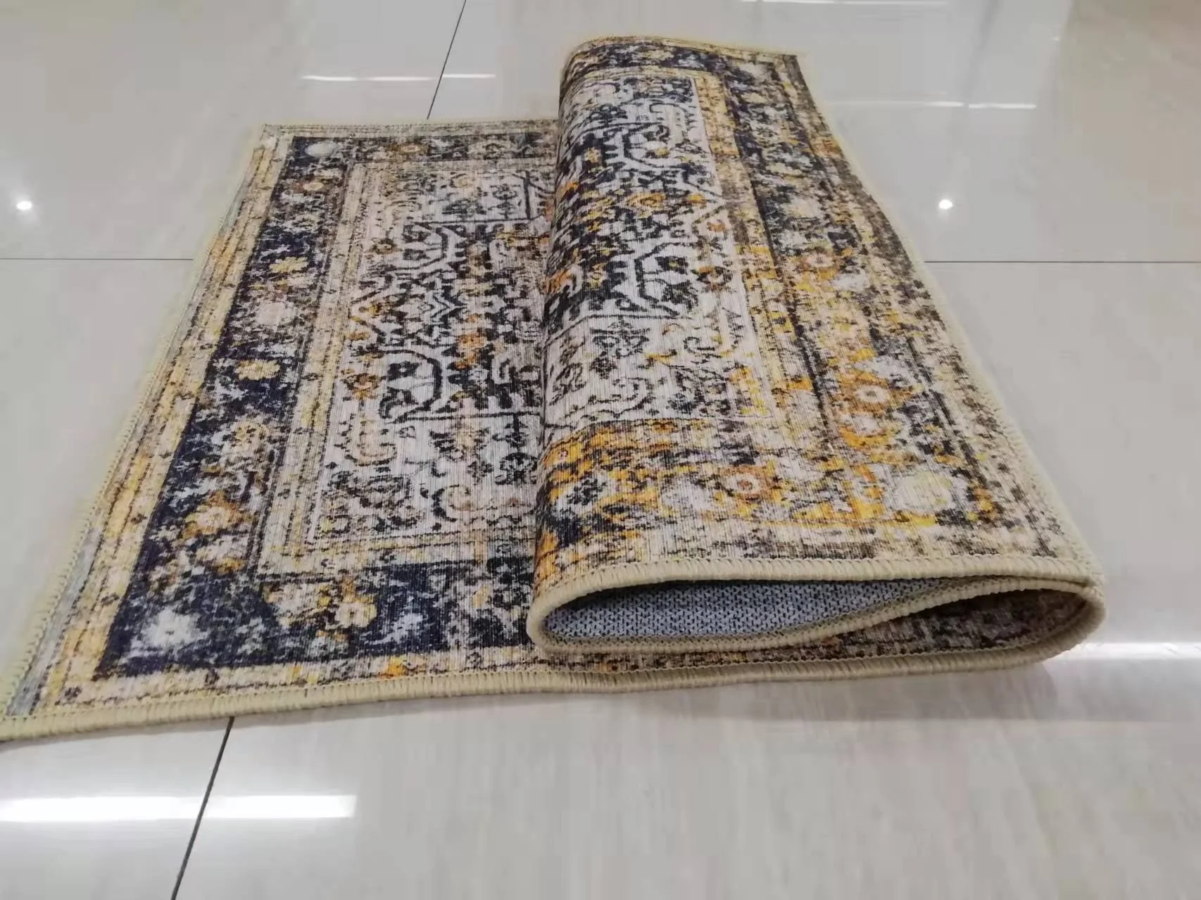 Luxury Custom sizes printed Machine Washable and foldable area Rug