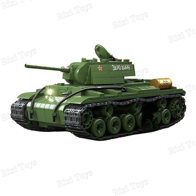 QuanGuan 100253 Второй мировой войны Советский KV-1 тяжелый танк 1941 сборка военные для мальчика наборы игрушечных строительных блоков