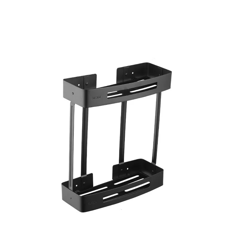 wholesale stainless steel double layer square shelf Dual Tier two layers triangle corner shelf