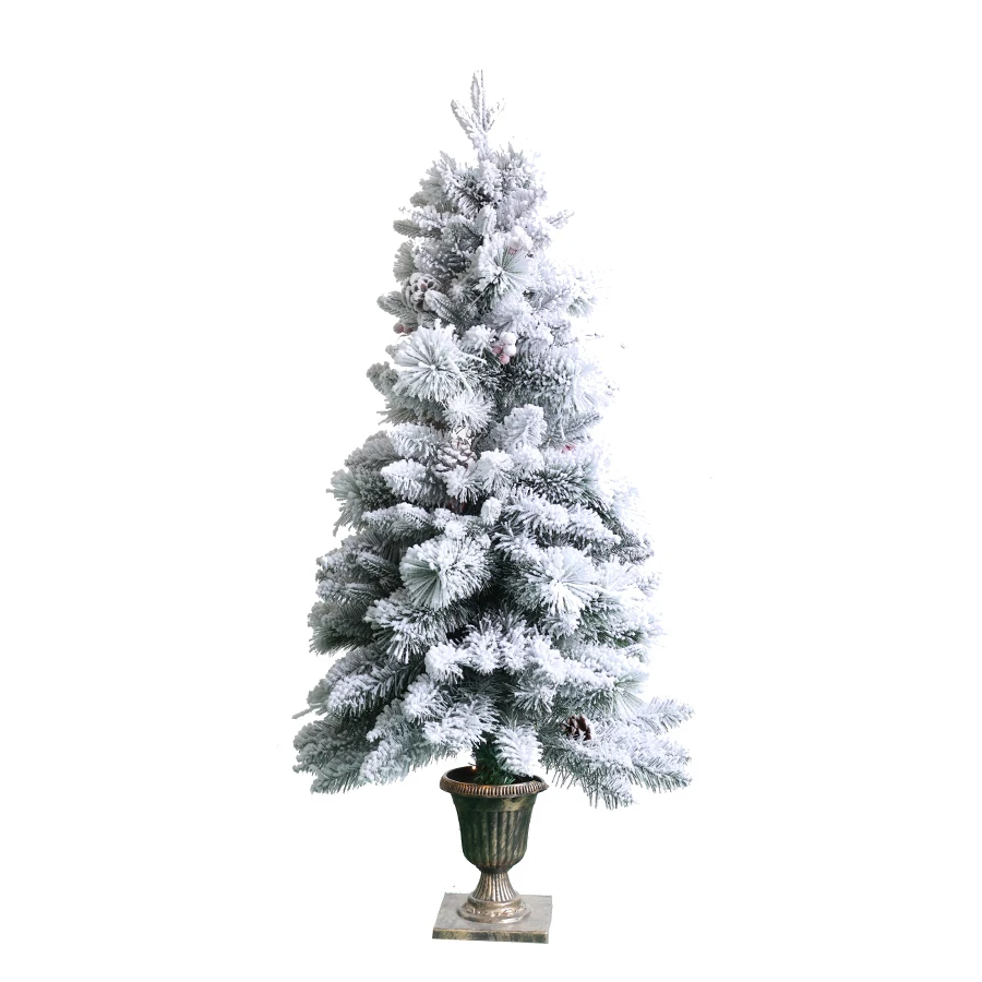 High quality PE PVC Mixed Flocked Christmas Tree Snowy Xmas trees