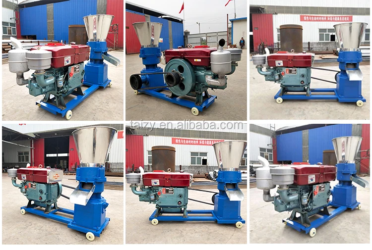 diesel engine animal poultry feed pellet making machine