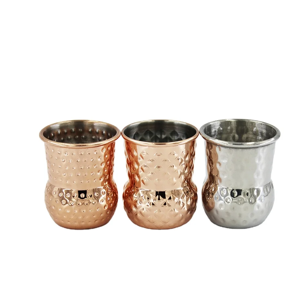 Copper Plated Coffee Cup Thermal Nordic Cute Mug Mini Hammered Dot Shot Glass Mule Cocktail Beverages Beer Mugs Drink Water