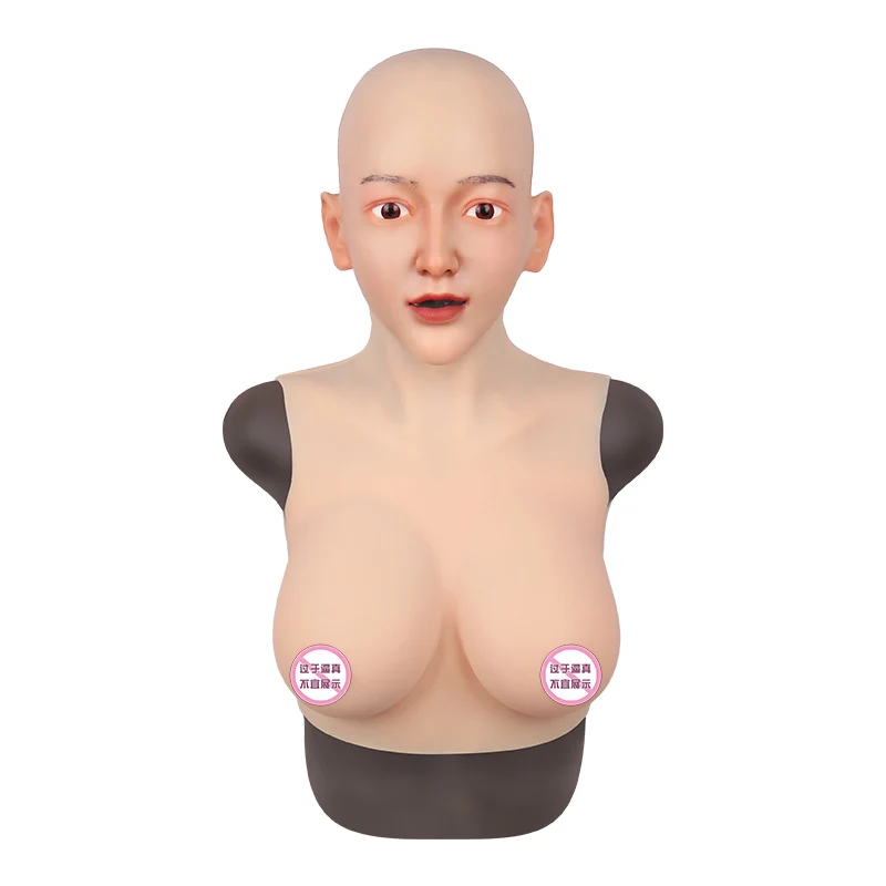 Factory Wholesale Silicone Breast and Head Mask Cosplay Full Headgear Silicone Human Mask