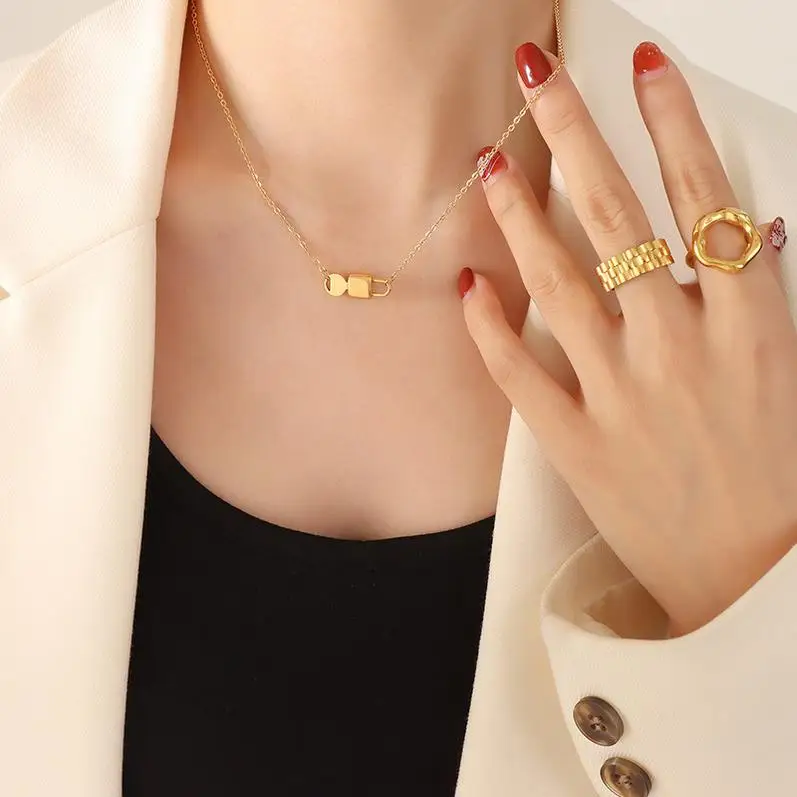 Fashion Jewelry Necklaces Men Sets Clover Plated Heart For Women Long Zircon Charm Bead Crystal Choker New Tungsten Necklace