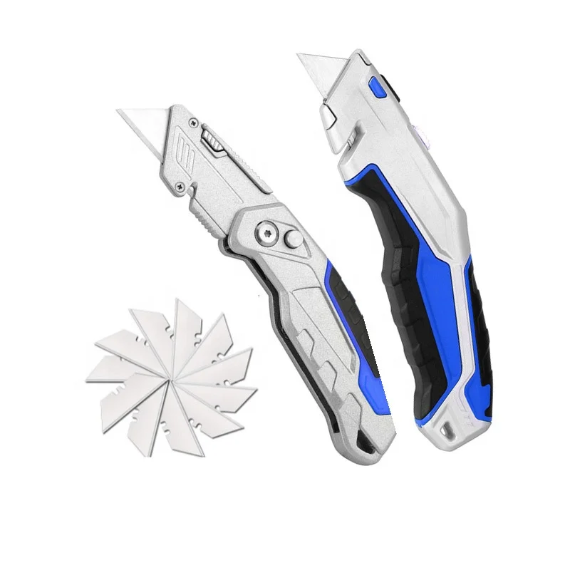 Aluminum alloy quick change retractable utility knife  safety cutter knife set