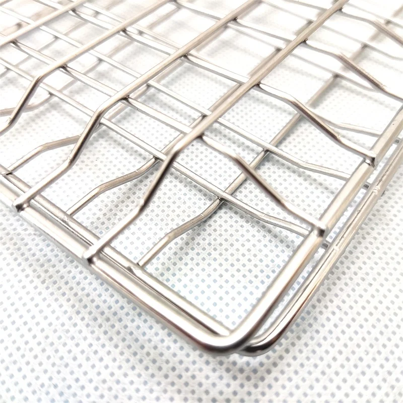 Складная переносная корзина для барбекю из нержавеющей стали с ручкой рыбных креветок