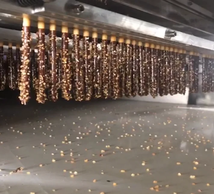 Stick Biscuit dipping chocolate with nut machine