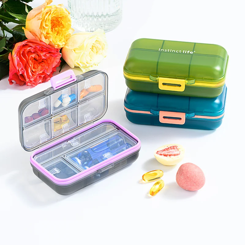 Upgraded version durable plastic portable pill medical box small PP tablet organizer case box