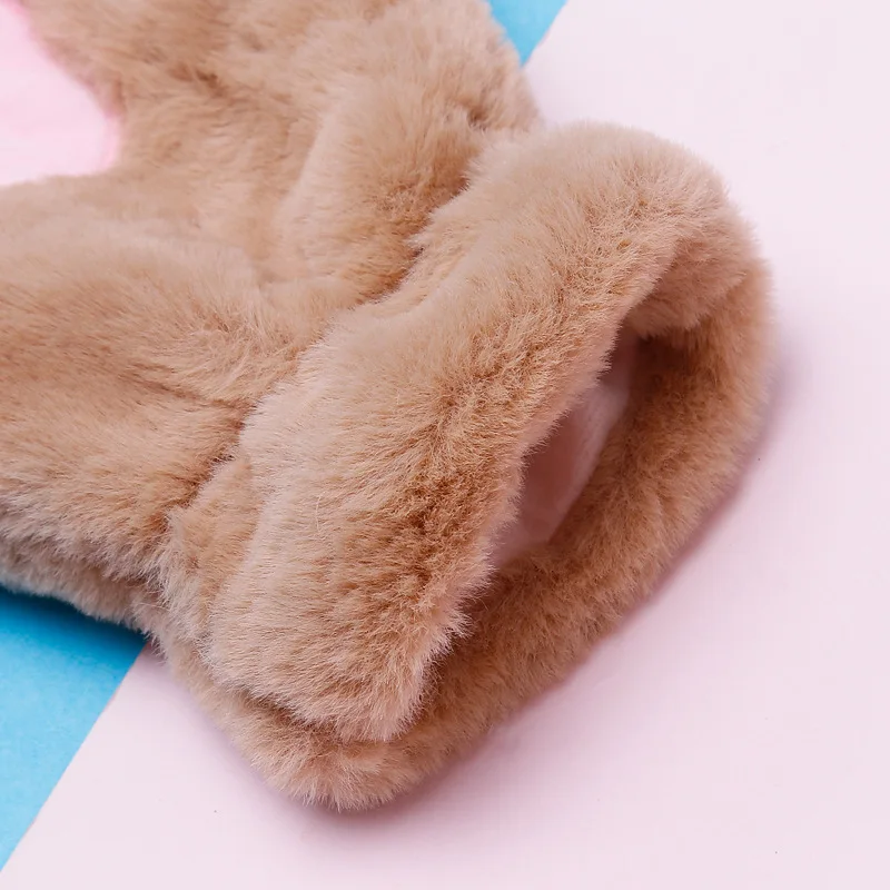 Теплые плюшевые Мультяшные Симпатичные кошачьи когти Женская Зимняя Студенческая сумка Плюшевые варежки на палец плюс бархатные утепленные варежки