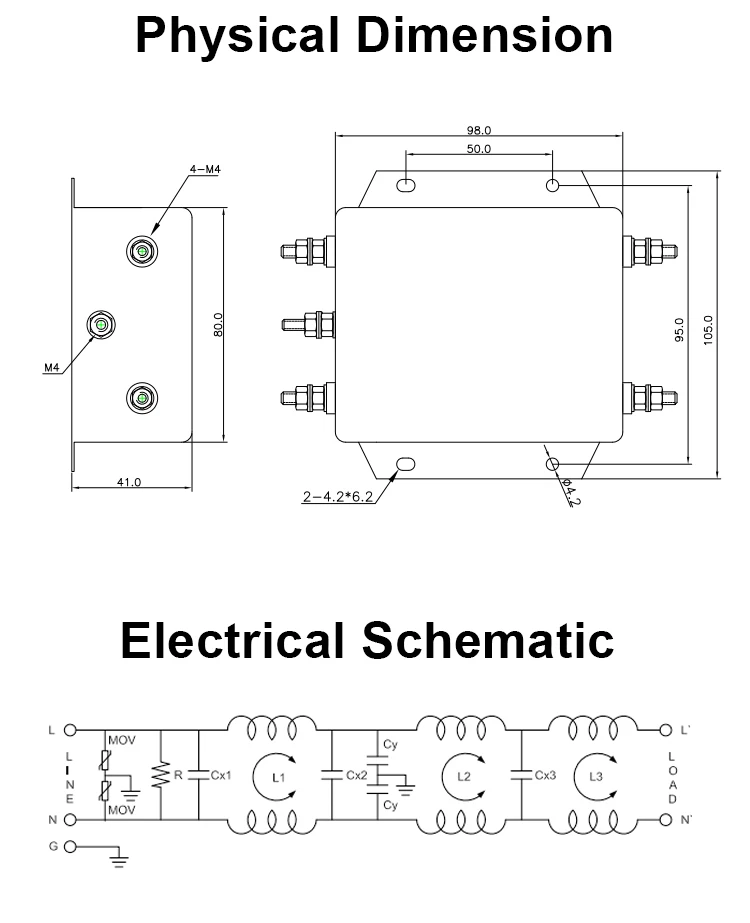 Новый Заводской дизайн высокопроизводительный трехфазный фильтр Пассивный Emi для фотогальванических