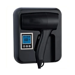 Black Color ABS Plastic 110V 220V Fire Prevention Hotel Bathroom Wall Mounting Hair Dryer with Bracket