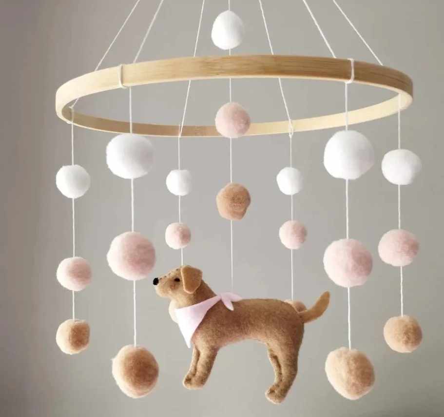 Dog Baby Mobile Labrador Mobile Nursery Puppy Cot Mobile