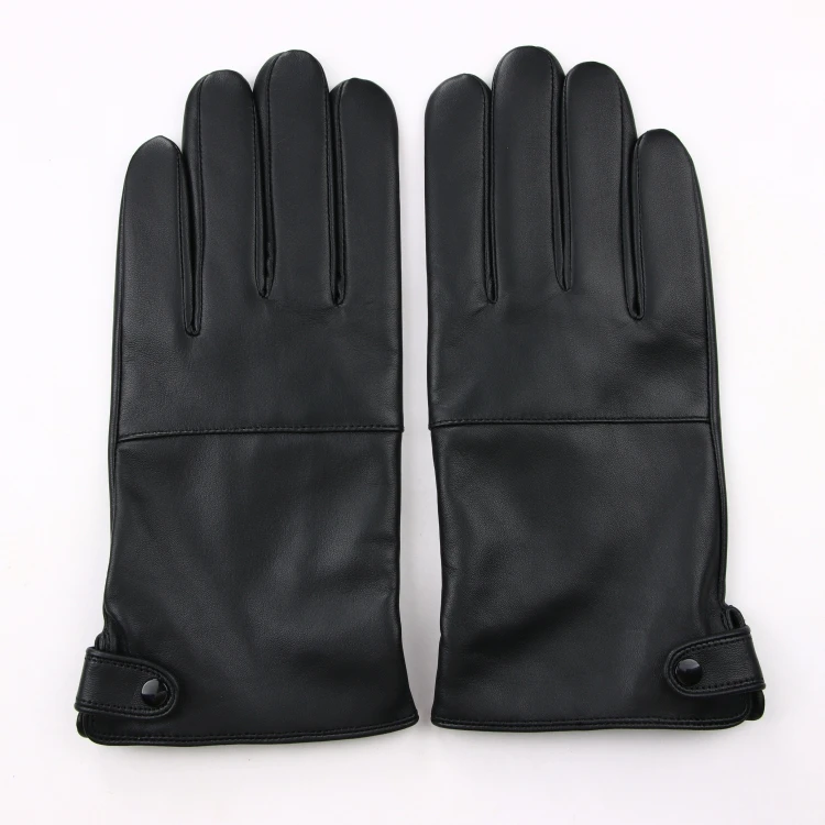 Мужские кожаные перчатки с кашемировой подкладкой из черной овчины
