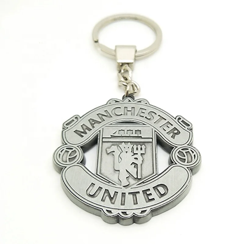 Custom Silver Football Team Keychains England Football Club Metal Keychain