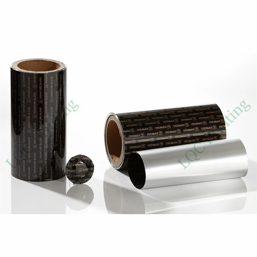 Custom printed high barrier metallized foil protection roll film rollstock for single-serve coffee capsule and pod