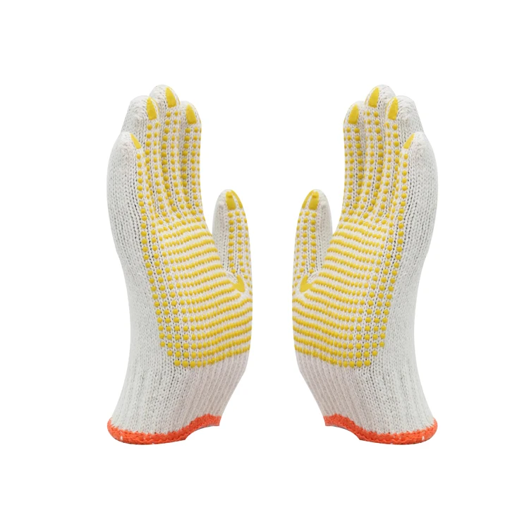 SunnyHope General Purpose Cotton Gloves with Nylon Lining XL Size Polyester Knitting Work Safety Gloves Construction Free Sample