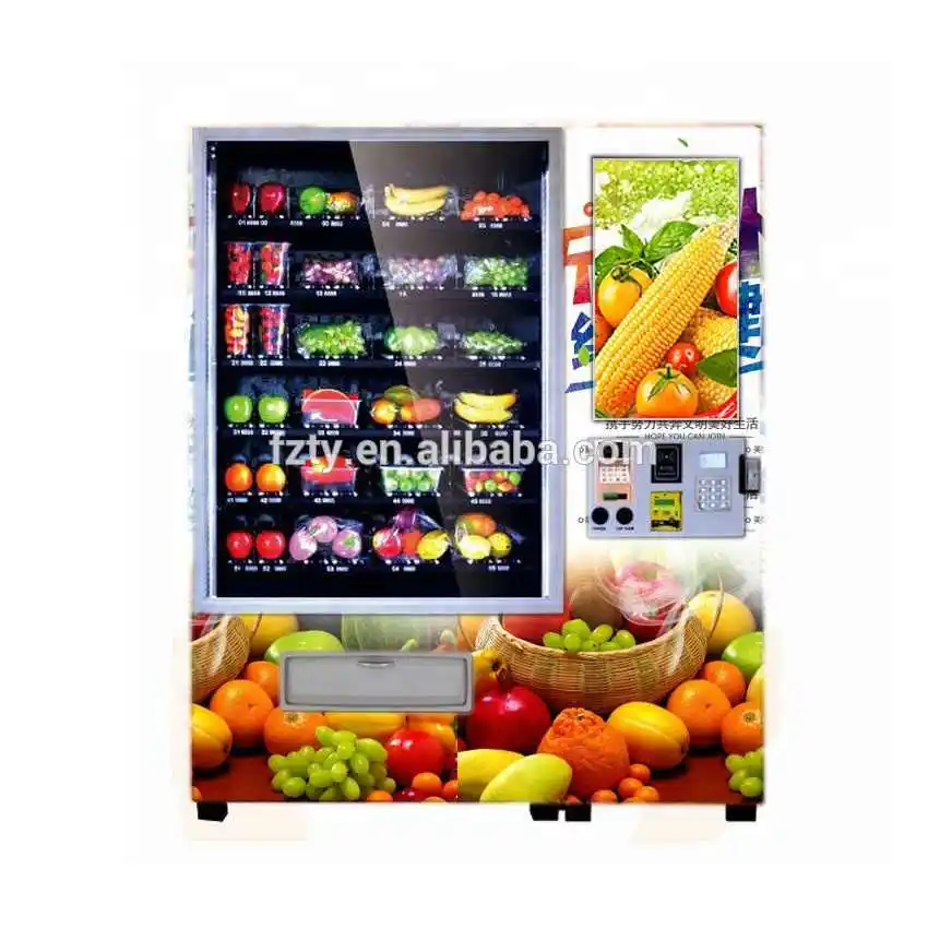 Fresh food vending machine for fruits sandwiches with lift system