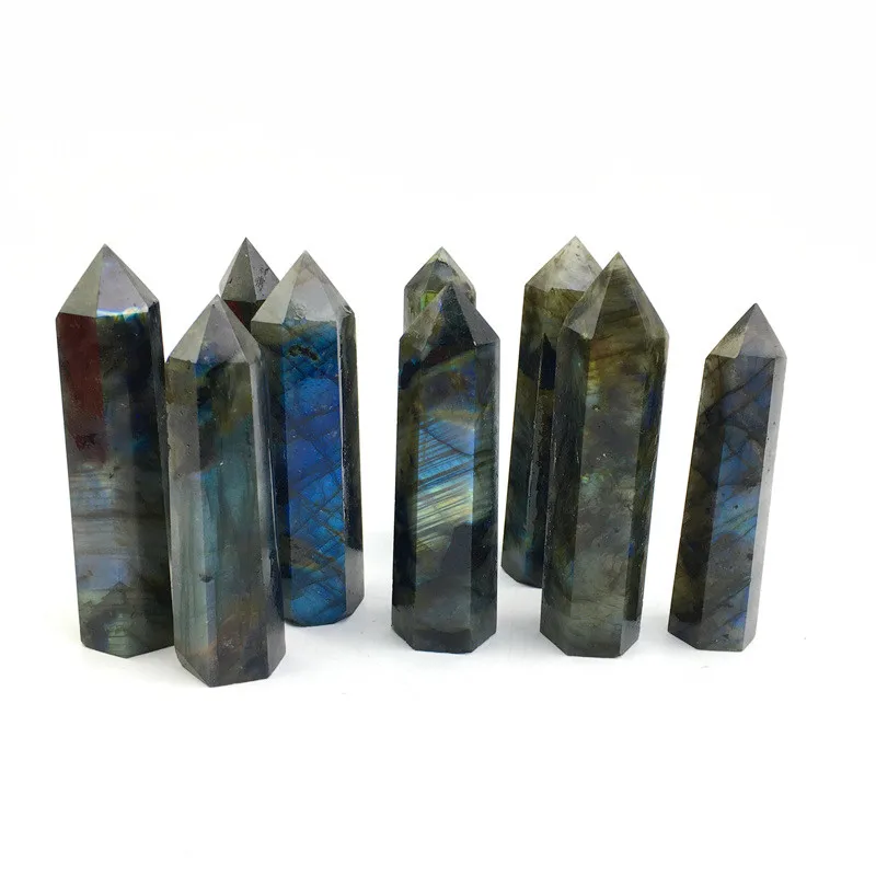 Оптовая продажа, башня из натурального кристалла, Золотая синяя вспышка, палочка из кристалла Лабрадорита, башня лабрадорита