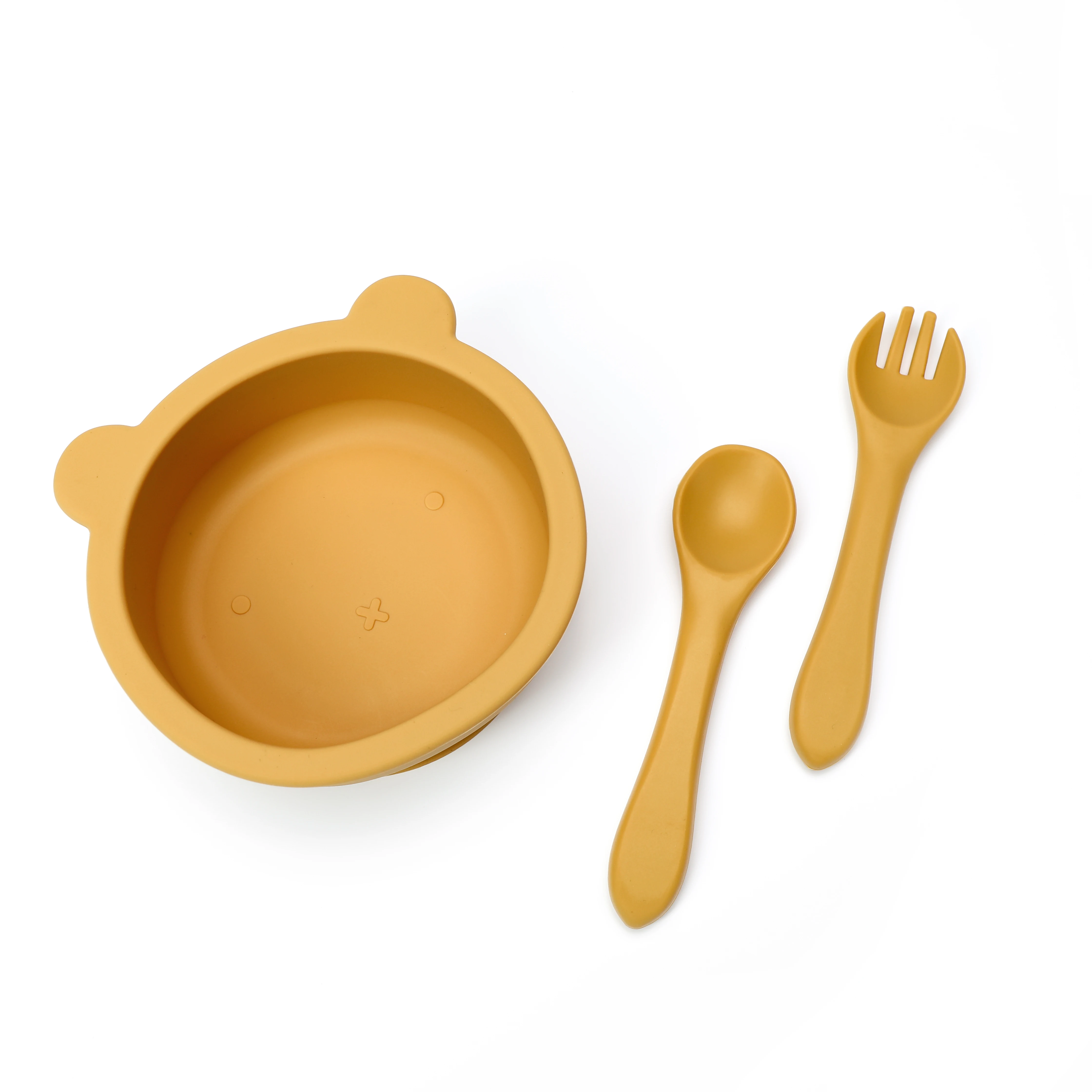 Baby Kids ECO Toddler Bpa Free Children Eating Dining Placemat Infant Food Grade Tableware Silicone Plate Spoon Set