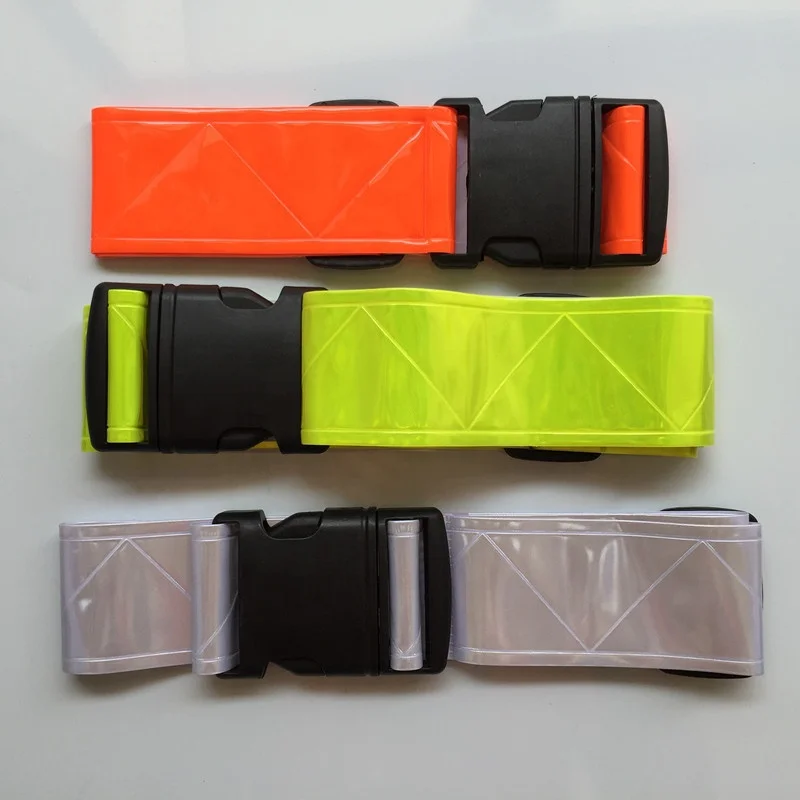 Yellow fluorescent Micro-prism Reflective Belt High Visibility Safety Reflective Buckle Adjustable Reflective Belt High