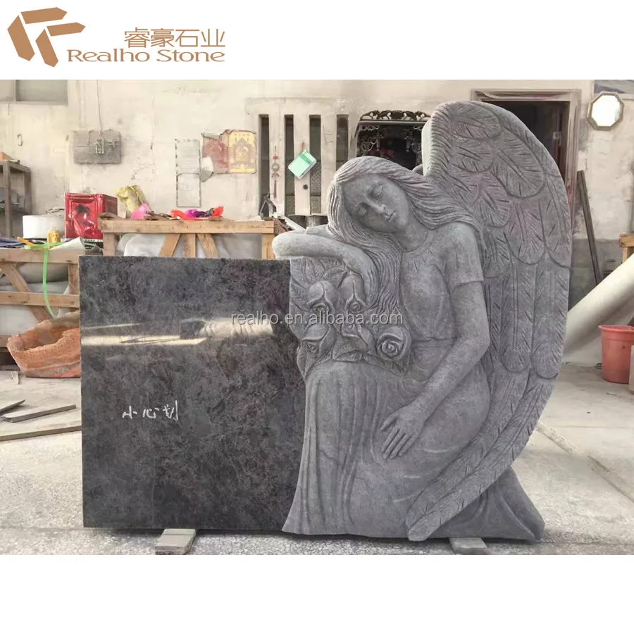 granite angel tombstone